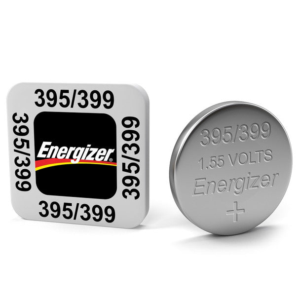 Energizer 395/399 Pila tipo moneda de óxido de plata, paquete de 10